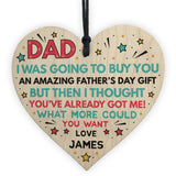 Superhero DAD Fathers Day Gifts Personalised Wooden Heart Gift