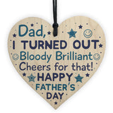 Fathers Day Funny Gifts Novelty Wooden Heart Sign Daughter Son