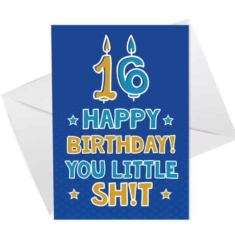 Funny 16th Birthday Card For Him Her Daughter Son Rude Card