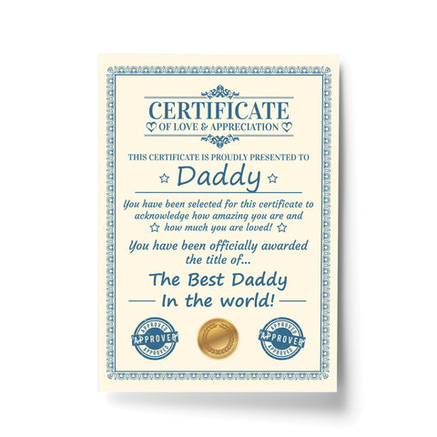 Personalised Gift For Daddy Card Fathers Day Gift For Him