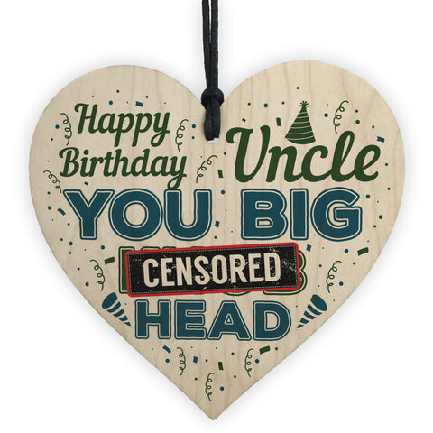 Funny Rude Uncle Gift Wooden Heart Plaque Novelty Birthday Gift