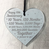 10th Anniversary Gift For Him Her 10th Wedding Anniversary Heart