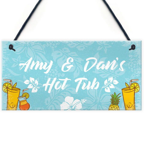 Personalised HOT TUB Accessories Novelty Hot Tub Plaque Garden