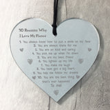 Reasons Why I Love My Fiance Heart Valentines Anniversary Gift