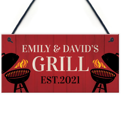 Personalised Grill Sign BBQ Garden Shed Man Cave Sign Men Gift