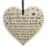 Daddy's Girl Wood Heart Fathers Day Gift From Daughter Thank You