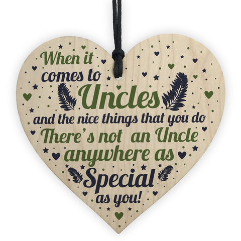 Handmade Uncle Birthday Gifts Presents Wooden Heart Plaque