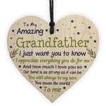 Cute Grandfather Birthday Christmas Wooden Heart Gifts