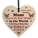 Personalised Birthday Gift For Mum Wood Heart Thank You Gift