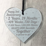 2nd Anniversary Gift For Him Her 2nd Wedding Anniversary Heart