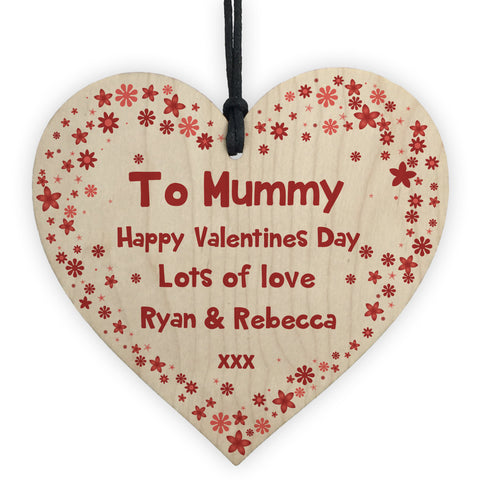 Valentines Day Gift For Mummy Wood Heart Personalised Gift