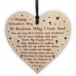 Novelty Valentines Gift For Boyfriend Husband Wife Wood Heart