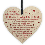 Novelty Valentines Gift For Boyfriend Husband Wife Wood Heart