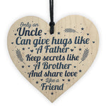 Handmade Gift For Uncle Brother Wooden Heart Birthday Christmas