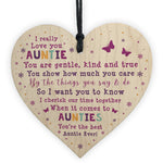 Best Auntie Ever Plaque Wood Heart Auntie Birthday Christmas