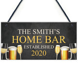 Home Bar Sign Personalised Bar Pub Man Cave Plaque Alcohol Gift