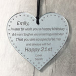 Personalised Engraved Birthday Present 18th 21st ANY AGE Heart