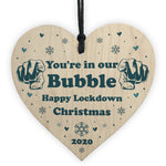 Funny Christmas Bubble Gift Wooden Heart Christmas Bauble