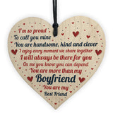 Gift For Boyfriend Wooden Heart Boyfriend Birthday Christmas