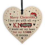 Rude Christmas Gift For Boyfriend Husband Wooden Heart