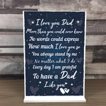 THANK YOU Dad Birthday Christmas Gift Standing Sign Father Son
