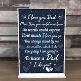 THANK YOU Dad Birthday Christmas Gift Standing Sign Father Son