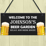 Beer Garden Personalised Sign For Man Cave Pub Bar Alcohol Gift