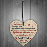 Gift For Boyfriend Wooden Heart Boyfriend Birthday Christmas