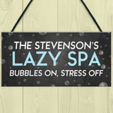 PERSONALISED Hot Tub Sign Lazy Spa Plaque For Garden