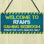 Personalised Gaming Sign Door Sign For Boys Bedroom Games Room