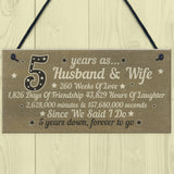 5th Wood Anniversary Card Plaque Five Year Anniversary Gift