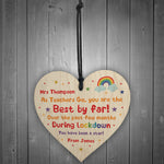 Personalised Teacher Thank You Gift Wood Heart Assistant Gifts