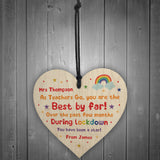 Personalised Teacher Thank You Gift Wood Heart Assistant Gifts