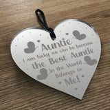 Novelty Auntie Gift For Birthday Christmas Engraved Heart