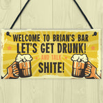 Personalised Funny Alcohol Sign Man Cave Home Bar Gifts For Him