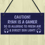 Funny Gaming Sign For Dad Son Brother PERSONALISED Gamer Gift