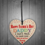 Happy 1st Father's Day From Bump Daddy Dad Gift Wooden Heart