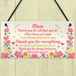 Special Mum Gift From Son Daughter Hanging Plaque Gift For Mum