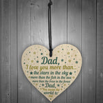 Dad I Love You Wooden Heart Fathers Day Gift Dad Birthday Gift