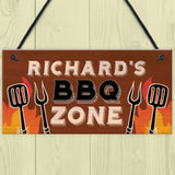 Personalised BBQ Zone Sign Outdoor Garden Man Cave Sign