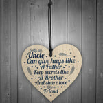 Handmade Gift For Uncle Brother Wooden Heart Birthday Christmas