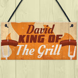 Personalised King Of The Grill Funny Barbecue BBQ Garden Signs