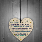 Grandad Gift Wooden Heart Birthday Christmas Gift For Grandad