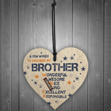 Funny Rude BROTHER Gift Wood Heart Plaque Novelty Birthday Gifts