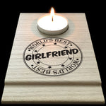 Worlds Best Girlfriend Candle Gift Set Tea Light Holder