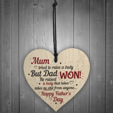 DAD Daddy Hanging Wood Heart FATHERS DAY Gift For Him Daughter