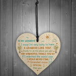 Special Grandad Poem Wood Heart Grandad Birthday Christmas Gift