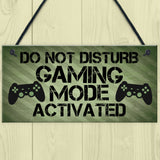 Gaming Sign Do Not Disturb Plaque Gamer Gift Boys Bedroom Decor