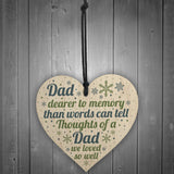 Memorial Christmas Tree Bauble DAD Grave Wooden Hanging Heart