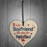 Boyfriend Funny Gifts For Birthday Christmas Wood Heart Keepsake